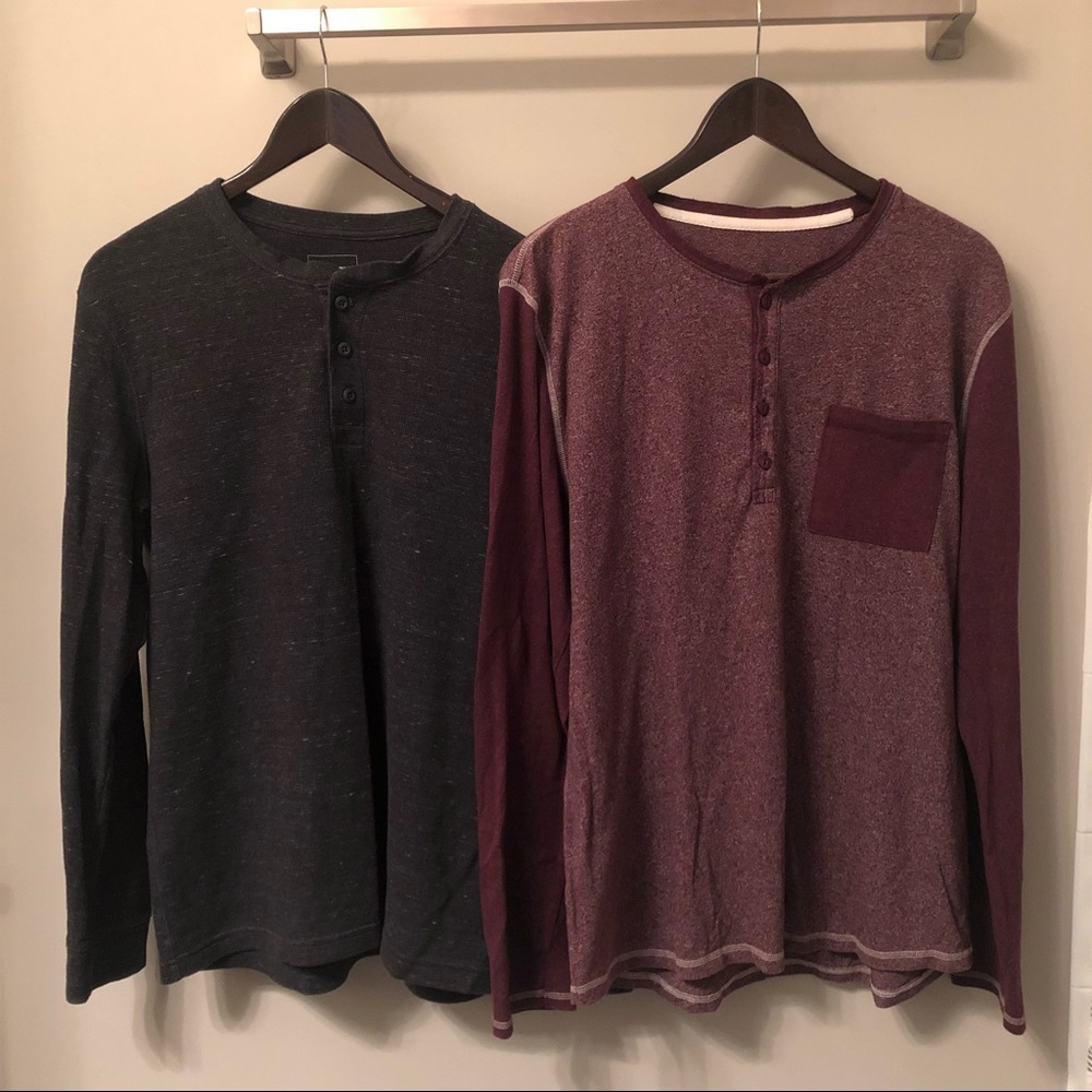 2 mens henleys Large